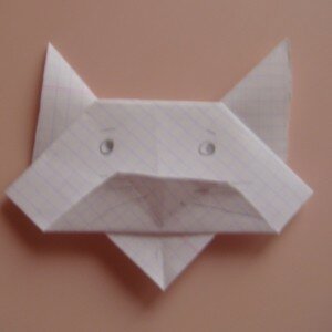 Простое оригами кошка