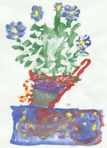 Дети рисуют цветы