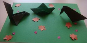 Оригами лесная полянка