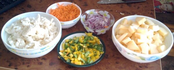 Овощи для овощного рагу