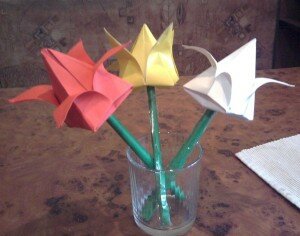 Оригами тюльпан 
