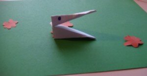 Оригами птица ворон