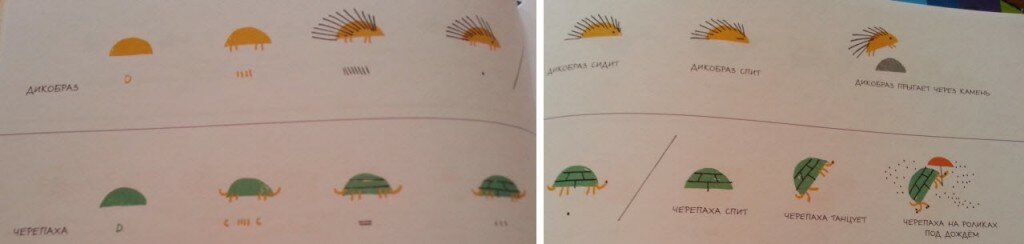 Веселые рисунки: черепаха и дикобраз