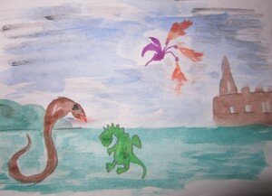 Рисунок по сказке "Маленький Змей Горыныч"