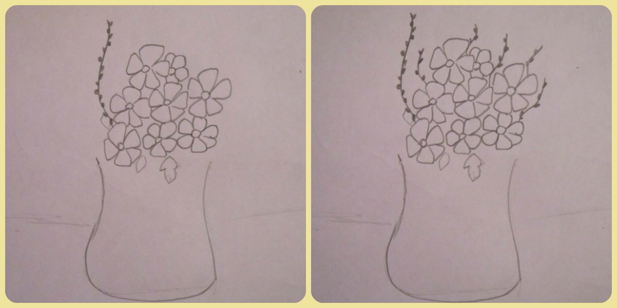 рисунок вазы с цветами коллаж 2