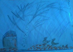 "Дом бабушки" - рисунок Алексеева Максима, 10 лет