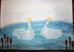 рисунок лебеди - шаг 12