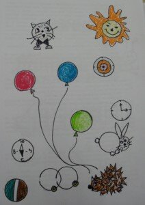 Рисунки из круга. Автор - Ямалтдинова Эльвина, 8 лет