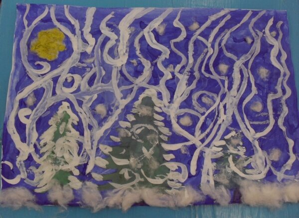 "Волшебный лес" - рисунок Изилаева Саши, 9 лет