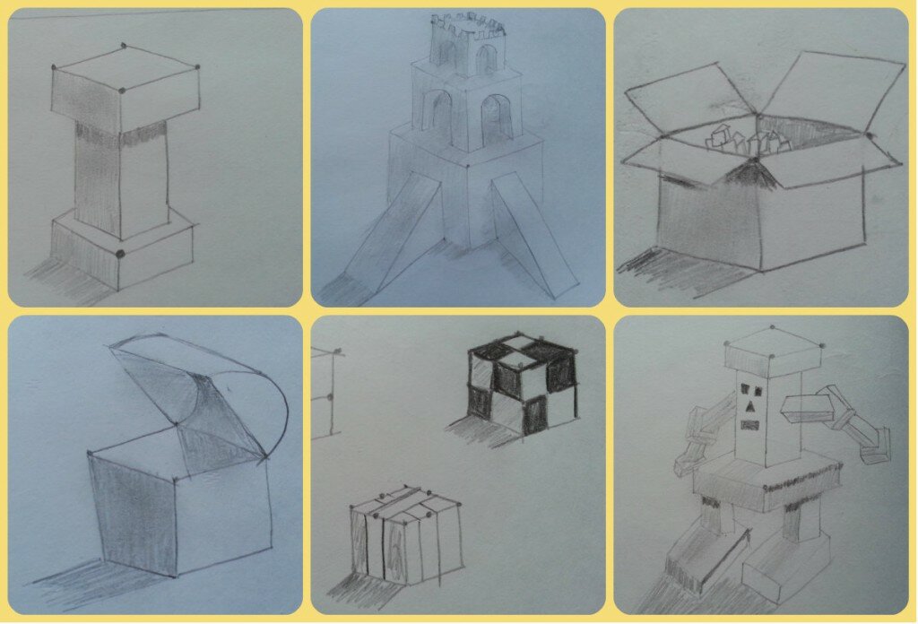 Учимся рисовать куб - коллаж 3