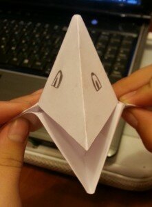 Оригами птица вороненок