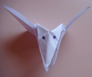 Оригами птица ворона 