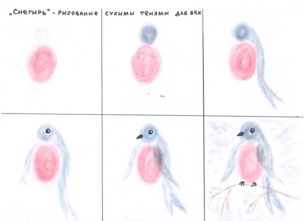 нетрадиционное рисование птичка Гумарова