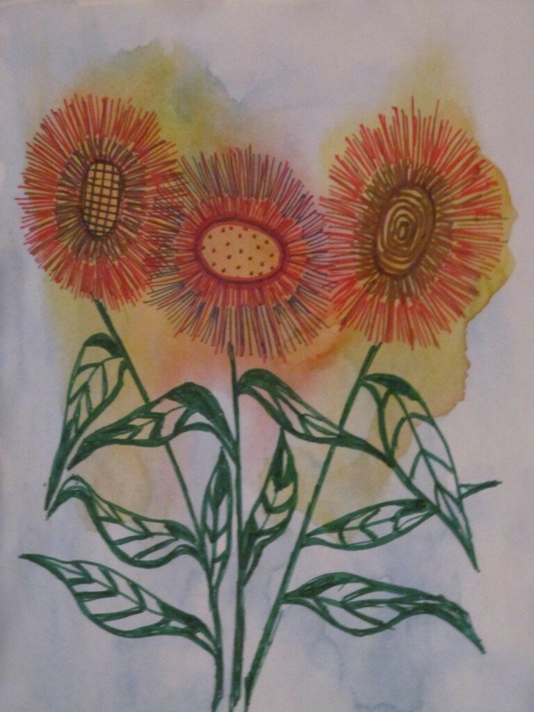 рисунок букет цветов
