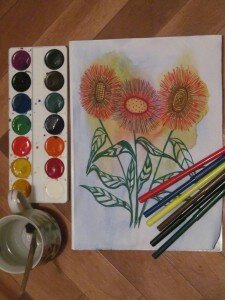 Материалы для рисунка "Букет цветов" 