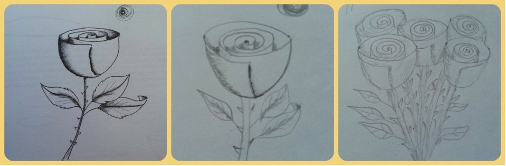 Рисунок розы карандашом
